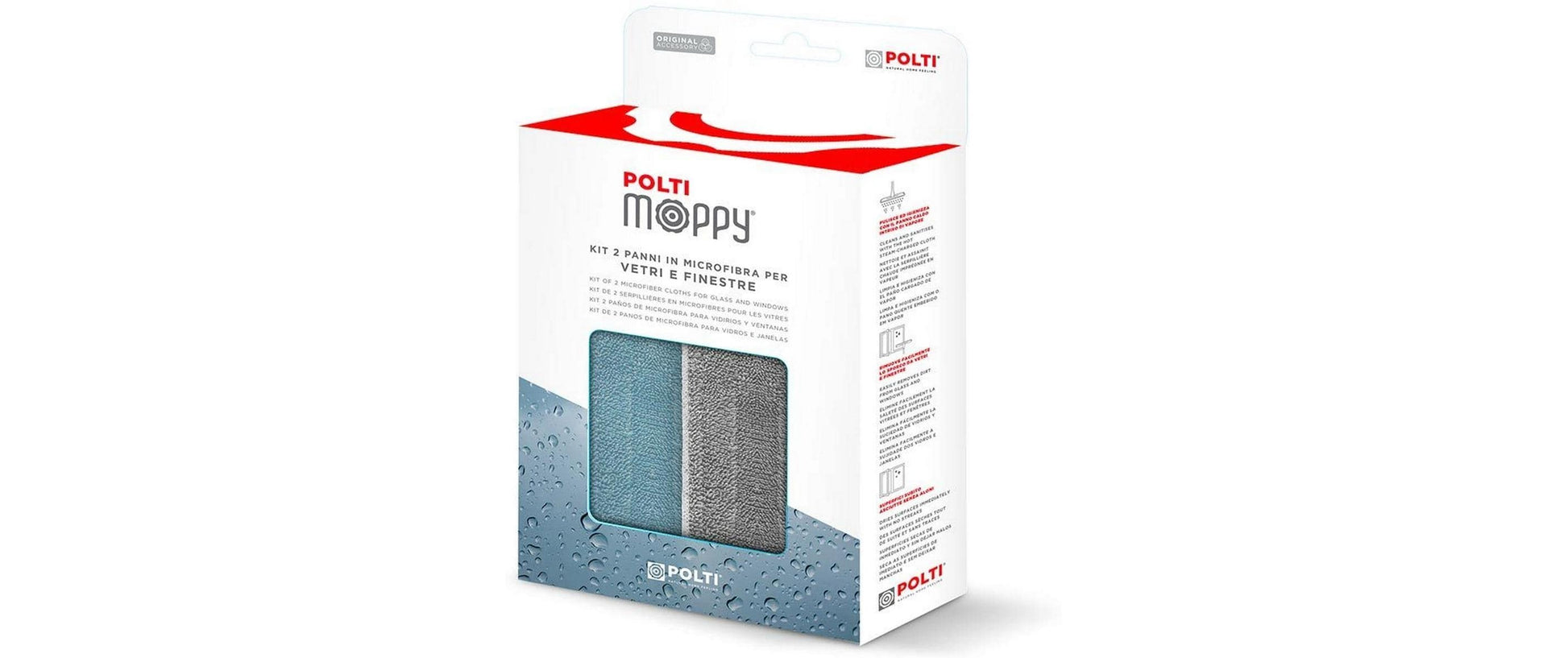 Polti Moppy Mopp-Pad – Grau – Polyamid – 2er-Set
