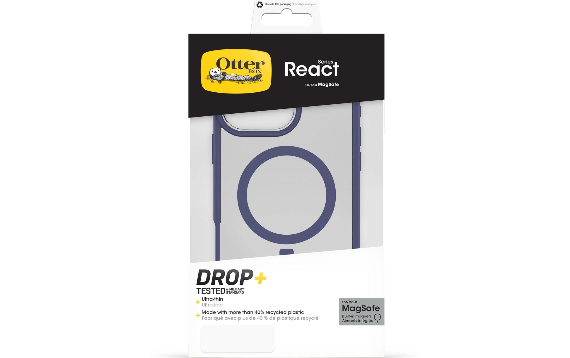 OtterBox Backcover React – für Apple iPhone 16 Pro Max – transparent/violett – MagSafe kompatibel