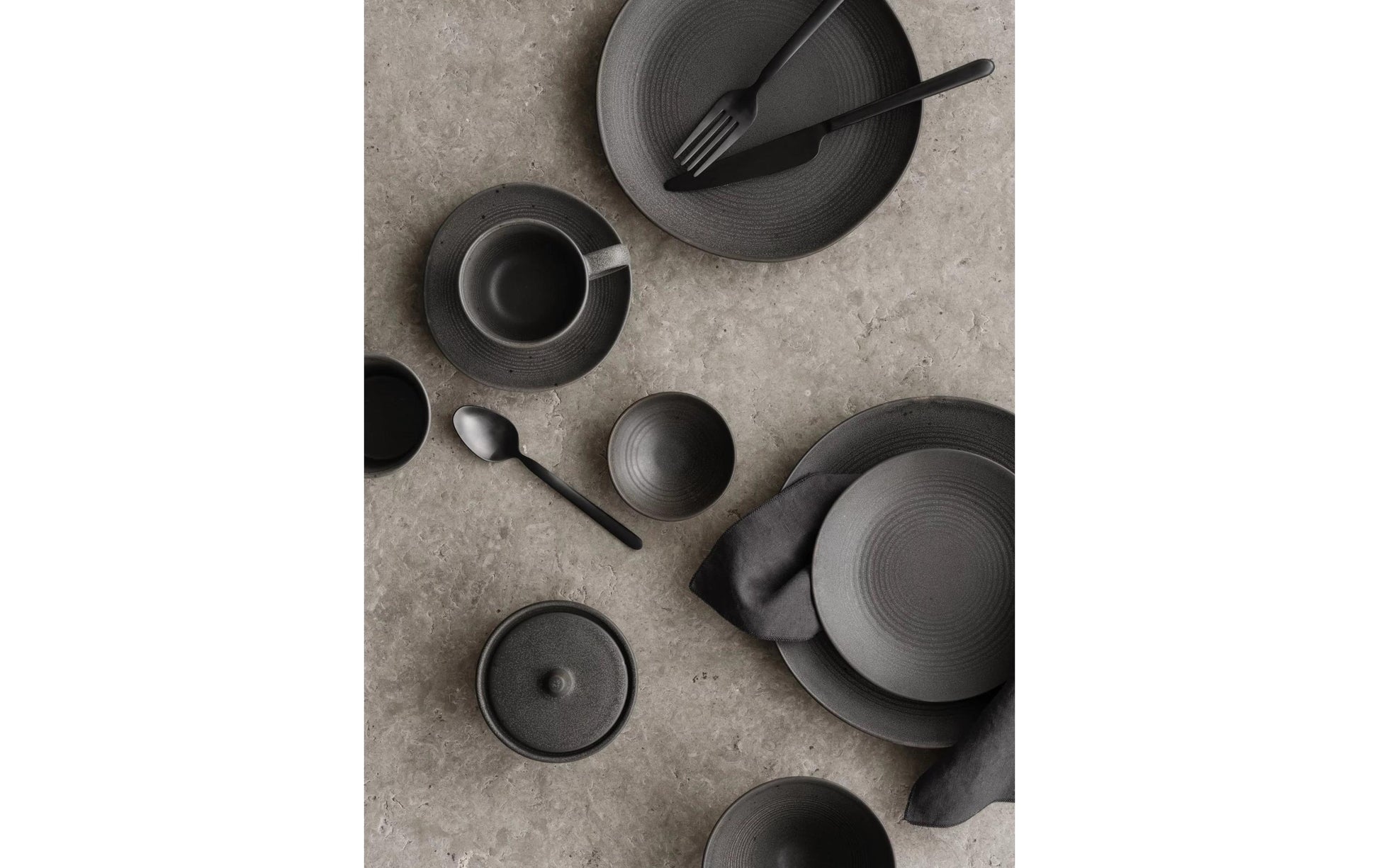 blomus STELLA Besteck-Set – 16-teilig, 20 cm, Edelstahl, Schwarz, matt, spülmaschinenfest