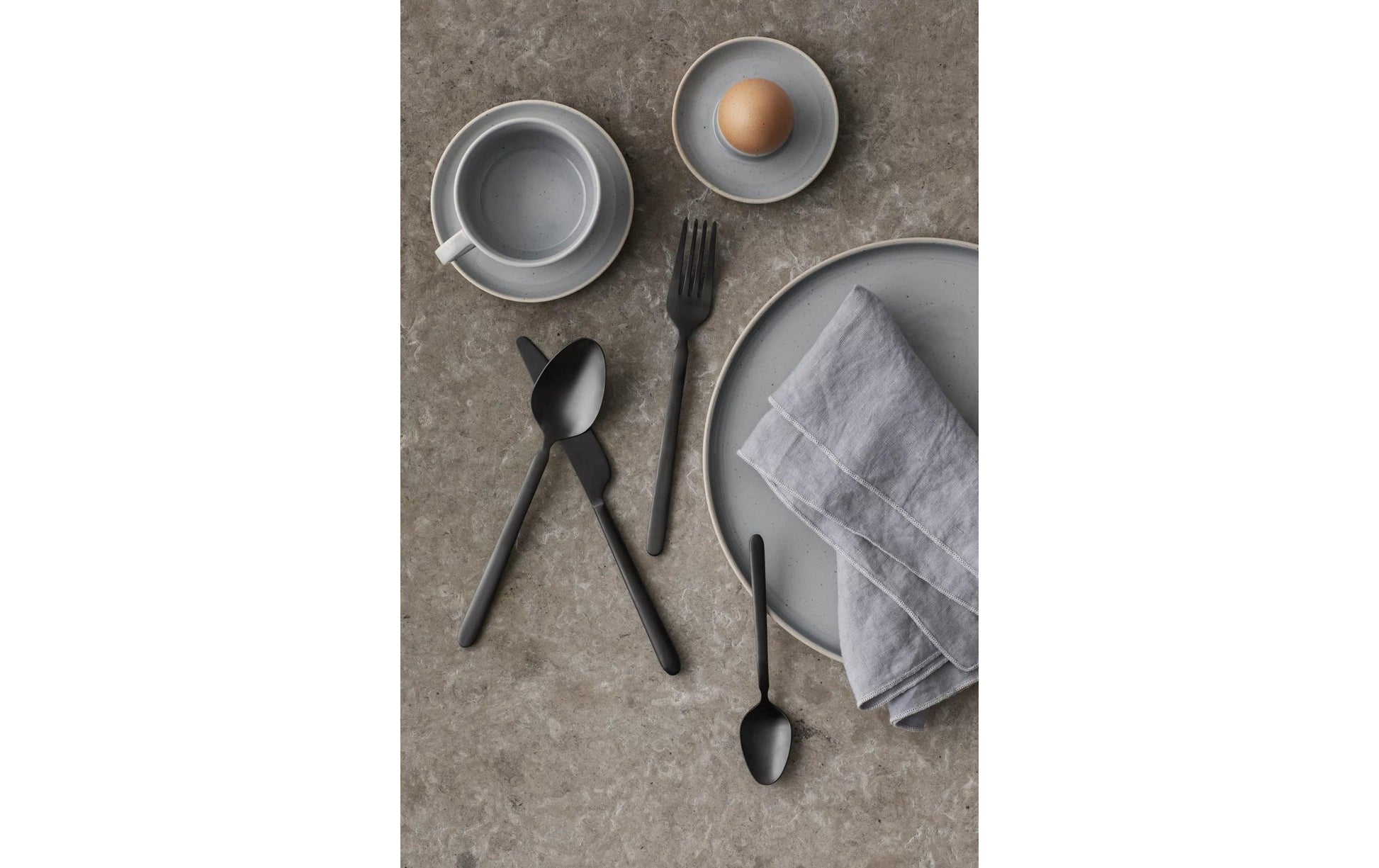 blomus STELLA Besteck-Set – 16-teilig, 20 cm, Edelstahl, Schwarz, matt, spülmaschinenfest