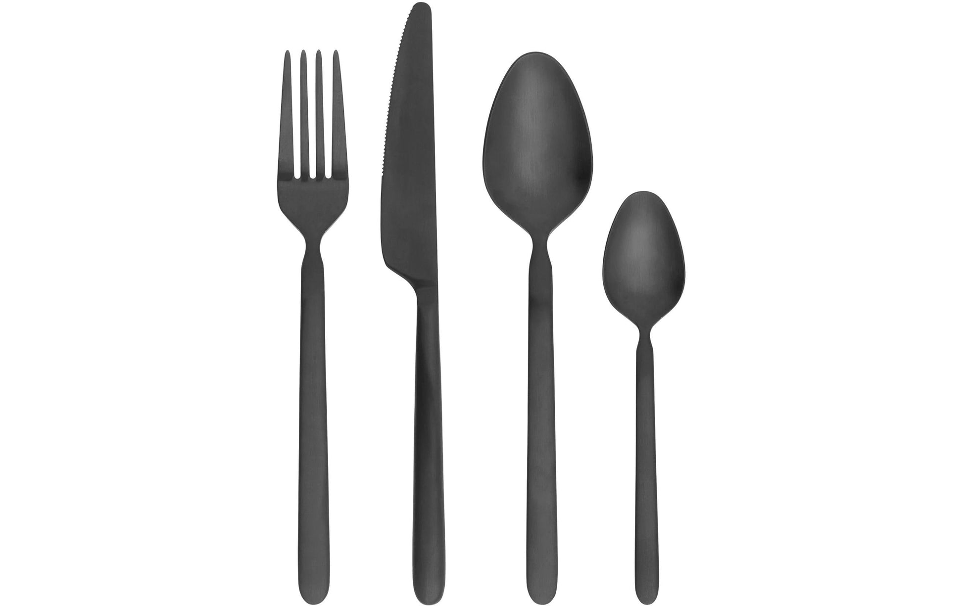 blomus STELLA Besteck-Set – 16-teilig, 20 cm, Edelstahl, Schwarz, matt, spülmaschinenfest