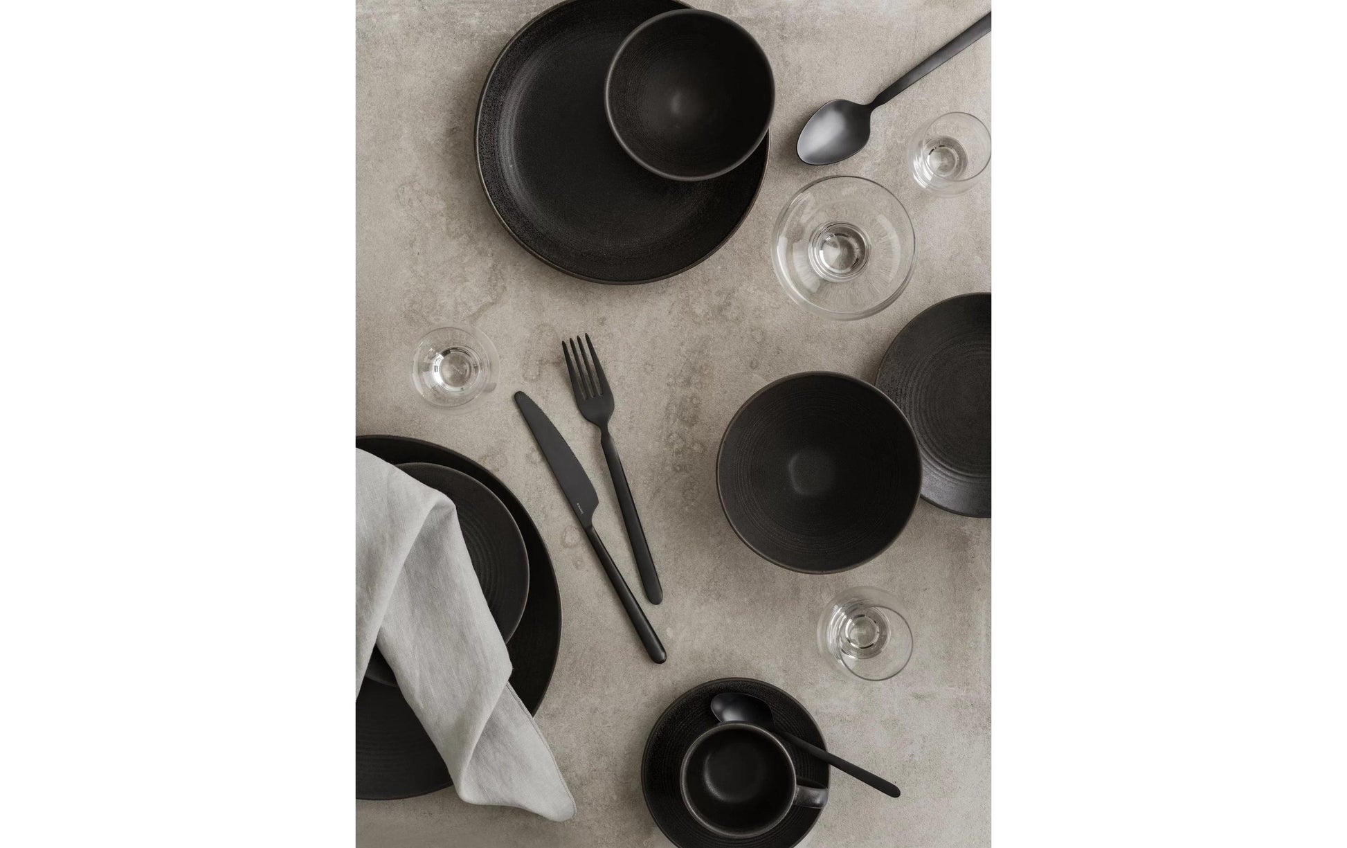 blomus STELLA Besteck-Set – 16-teilig, 20 cm, Edelstahl, Schwarz, matt, spülmaschinenfest