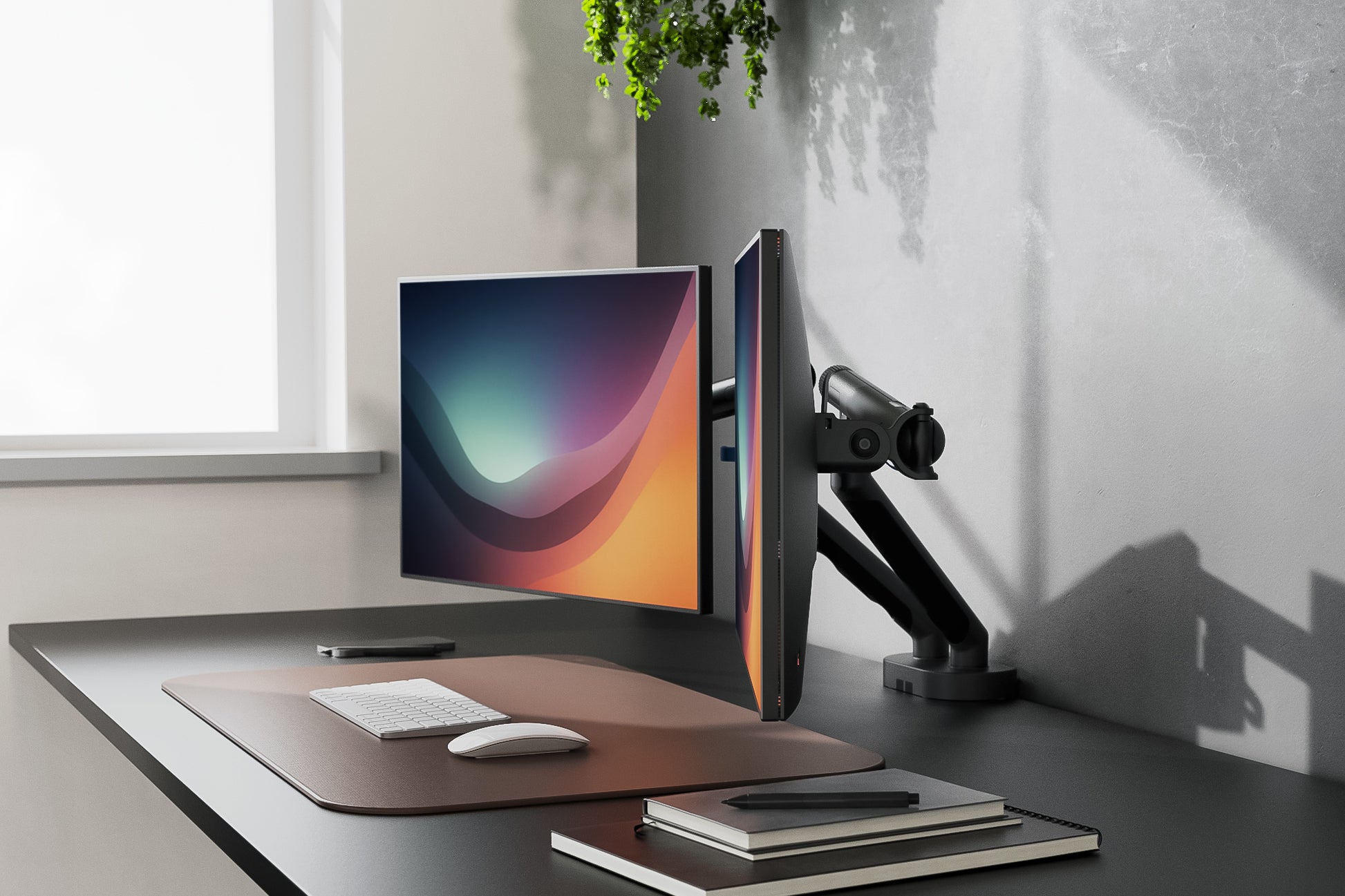 Digitus Dual Design – Monitorarm Tischhalterung – Klemme/Durchführung – 2 Monitore – bis 35"