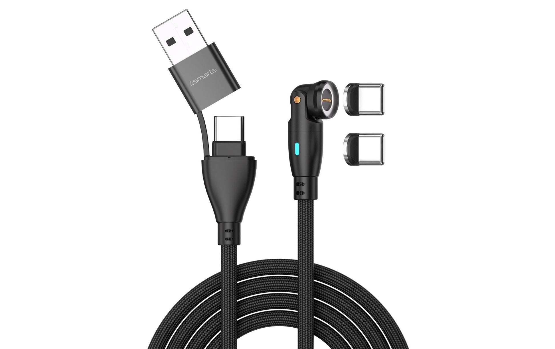 4smarts USB-C auf USB-A Kabel – USB 2.0 (480 Mbit/s) – 1,8 m – PD 100 W – für Laptop, Smartphone und mehr