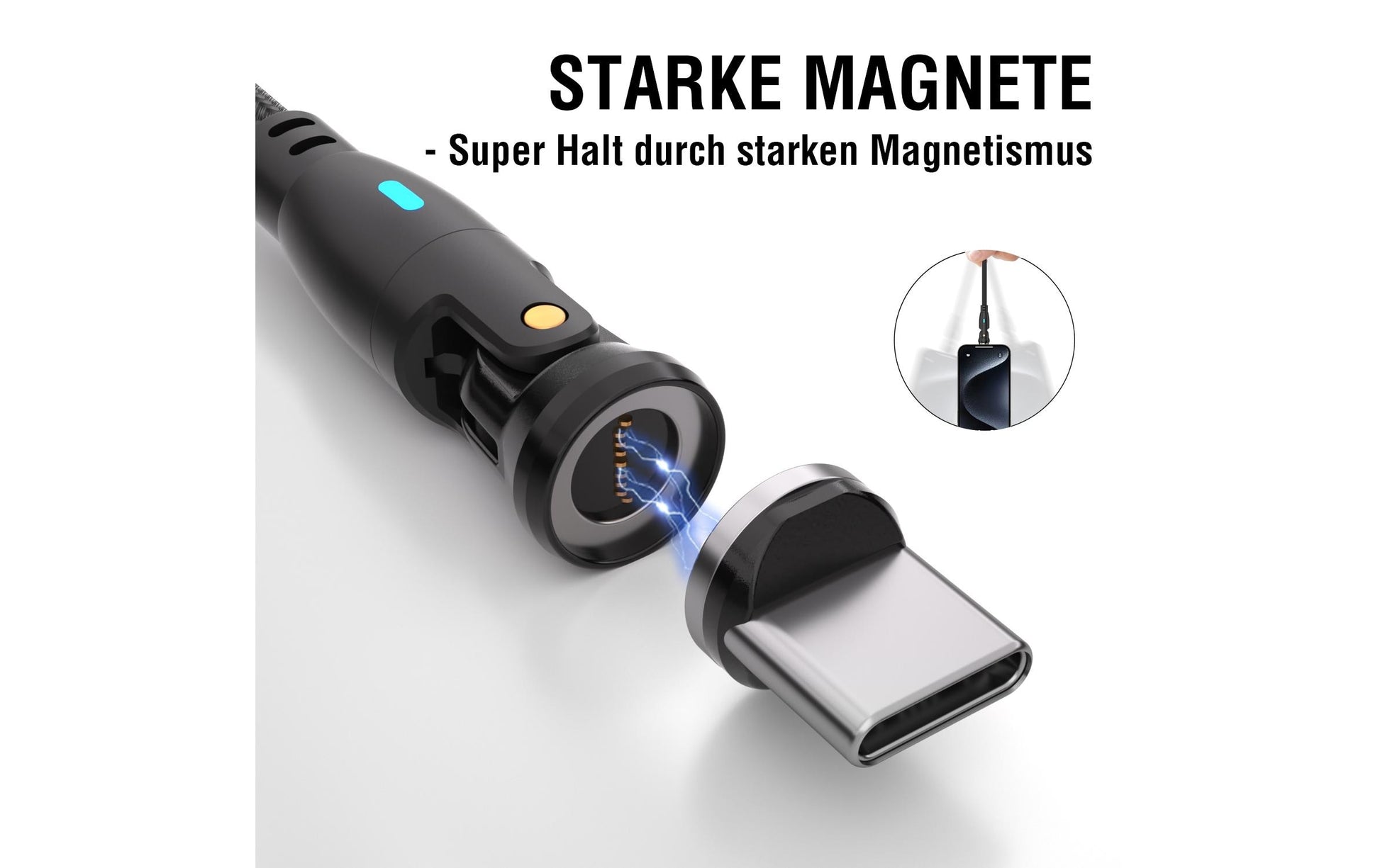 4smarts USB-C auf USB-A Kabel – USB 2.0 (480 Mbit/s) – 1,8 m – PD 100 W – für Laptop, Smartphone und mehr