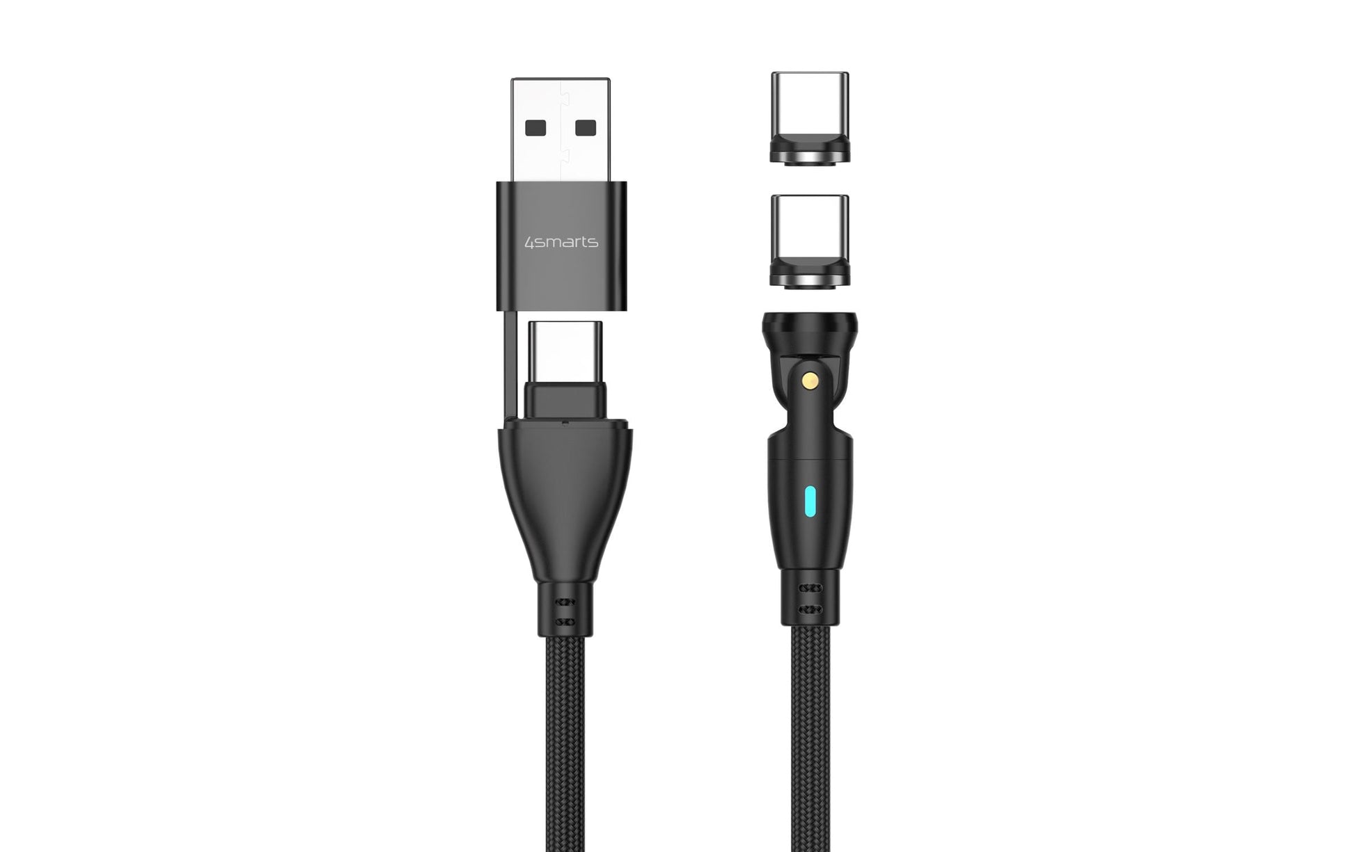 4smarts USB-C auf USB-A Kabel – USB 2.0 (480 Mbit/s) – 1,8 m – PD 100 W – für Laptop, Smartphone und mehr