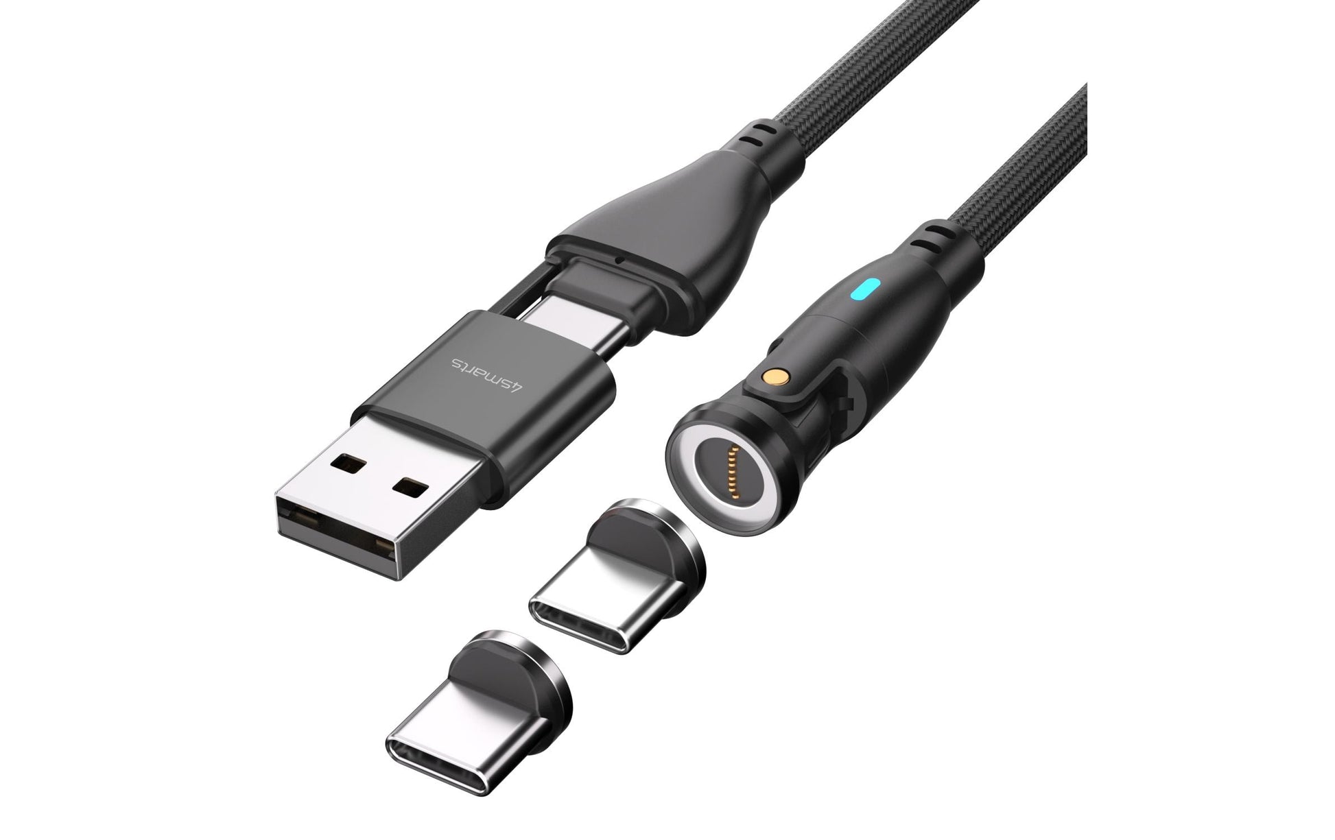 4smarts USB-C auf USB-A Kabel – USB 2.0 (480 Mbit/s) – 1,8 m – PD 100 W – für Laptop, Smartphone und mehr
