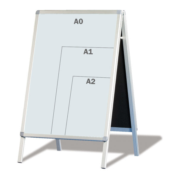 Franken Plakatständer Standard – für A2, weiss, Aluminium, 470×960×670 mm