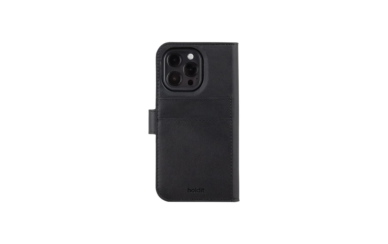 Holdit – Booklet-Hülle – für Apple iPhone 16 Pro Max – schwarz – PC – MagSafe-kompatibel, mit Kartenfach