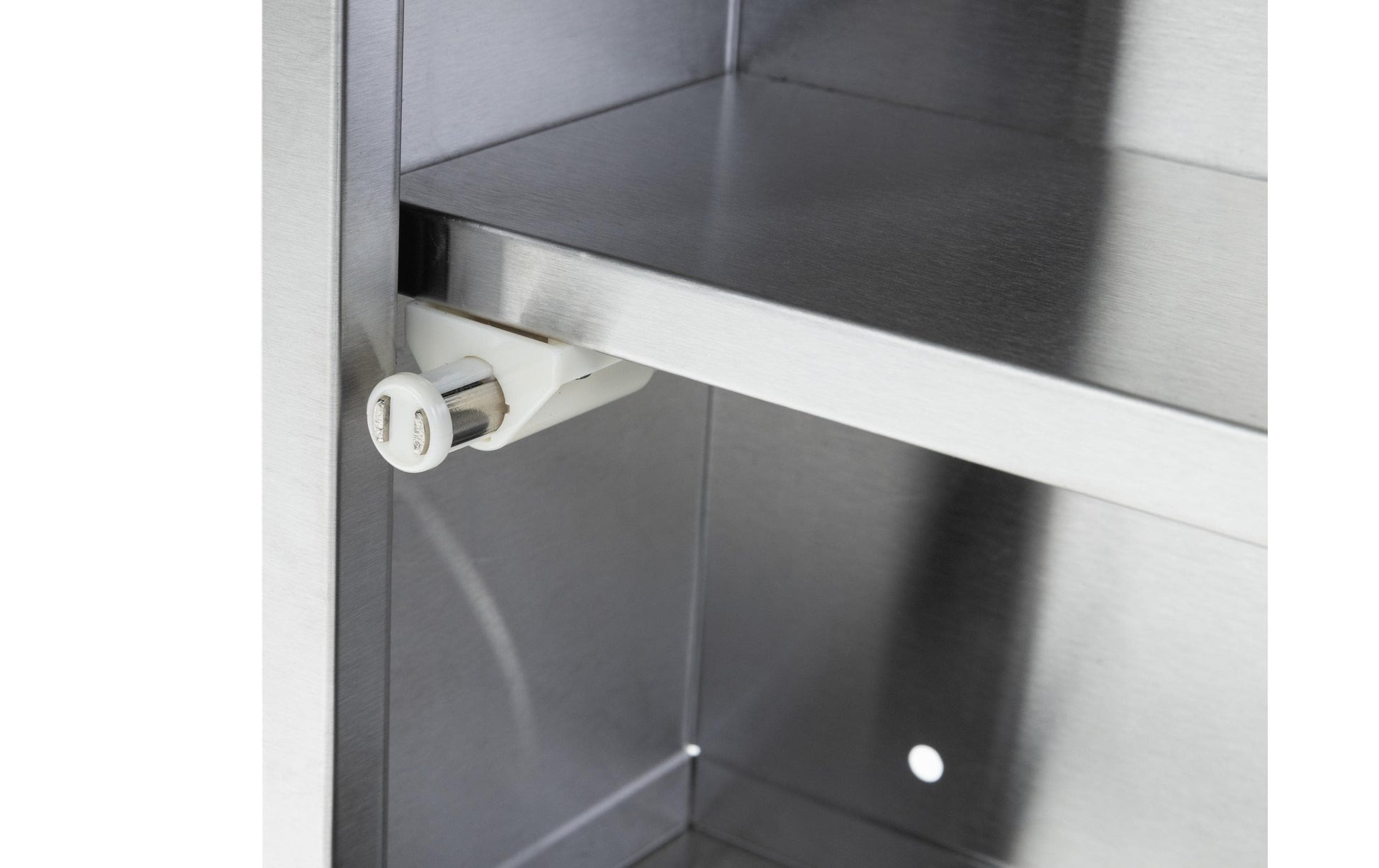 Struct S – Medizinschrank, abschliessbar, Glas, 300 × 120 × 300 mm, silber