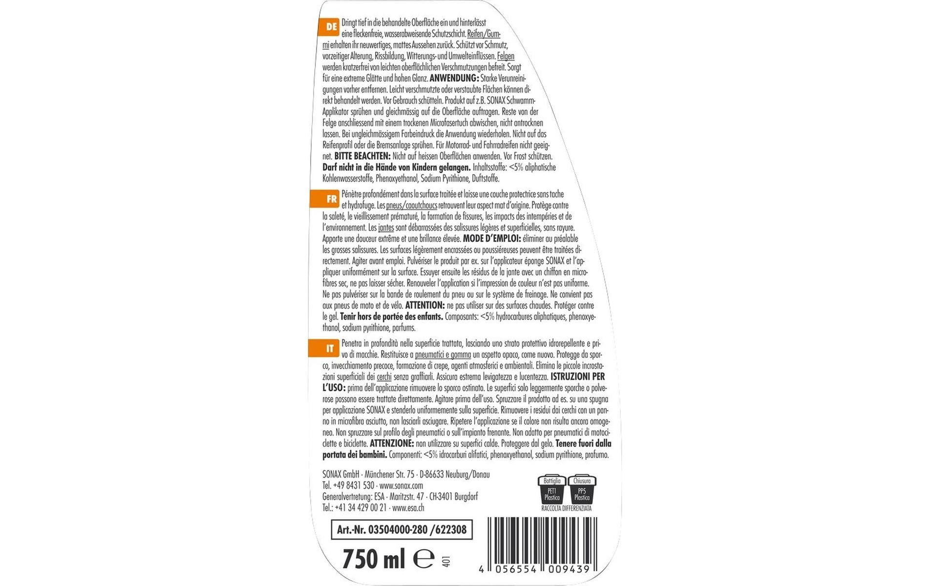 Sonax XTREME Reifen- & Felgen-Detailer Ceramic – für Reifen & Felgen – 750 ml