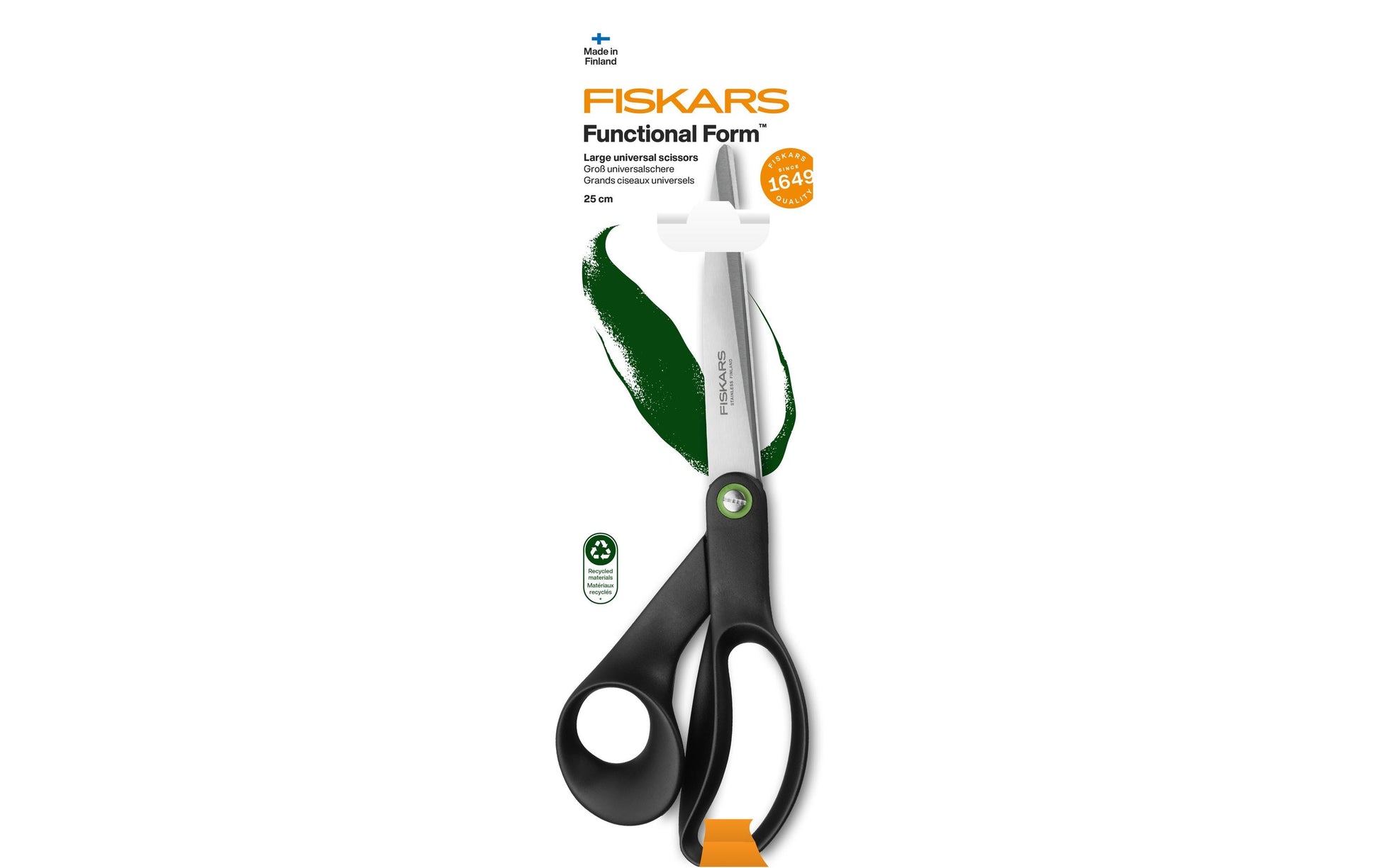 Fiskars Universalschere – 25 cm, Stahl, für Rechtshänder, Kunststoff, Schwarz