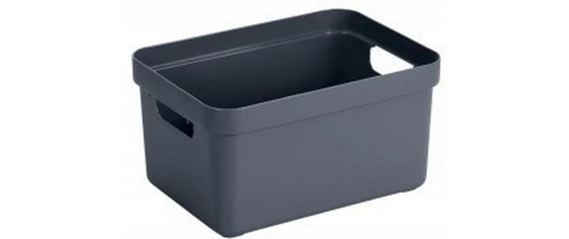 Sigma home Aufbewahrungsbox 5 L (ohne Deckel) – Kunststoff – Dunkelblau – mit Griff
