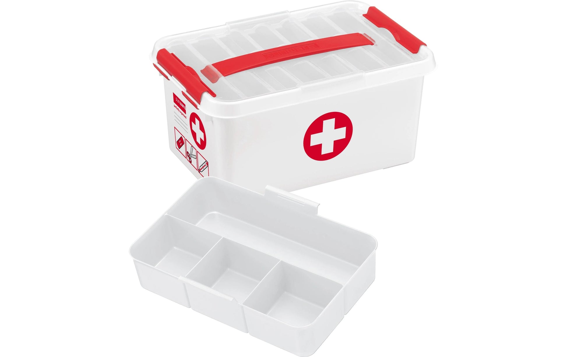 Sigma home Aufbewahrungsbox 6 L – Kunststoff – Weiss – mit Verriegelung – 300 × 200 × 145 mm