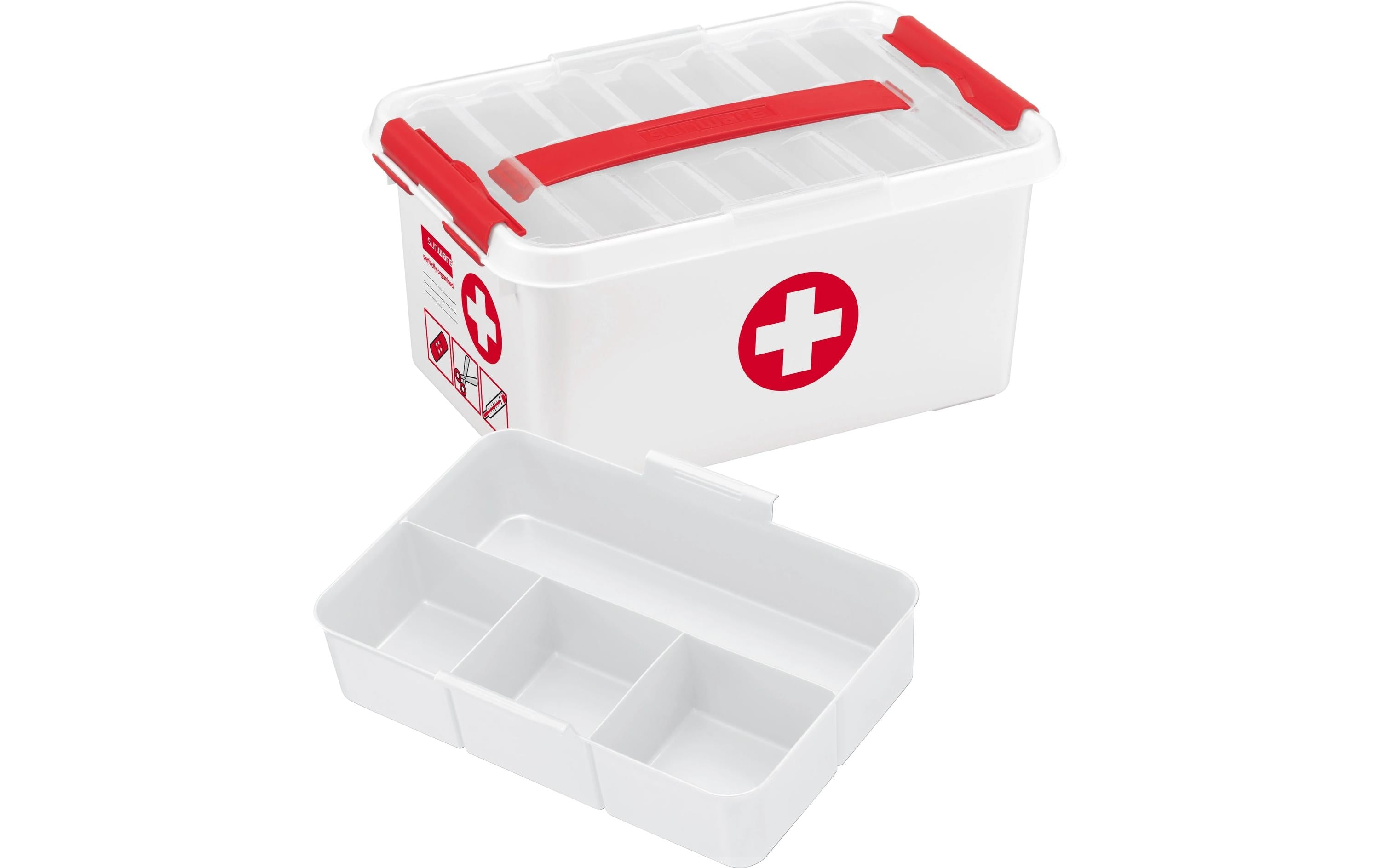 Sigma home Aufbewahrungsbox 6 L – Kunststoff – Weiss – mit Verriegelung – 300 × 200 × 145 mm