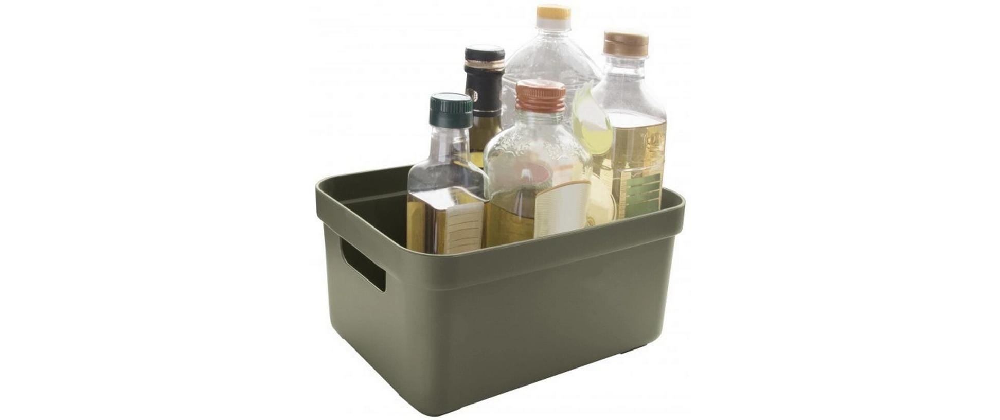 Sigma home Aufbewahrungsbox 5 l ohne Deckel – Kunststoff – Grün – 252 × 122 × 180 mm