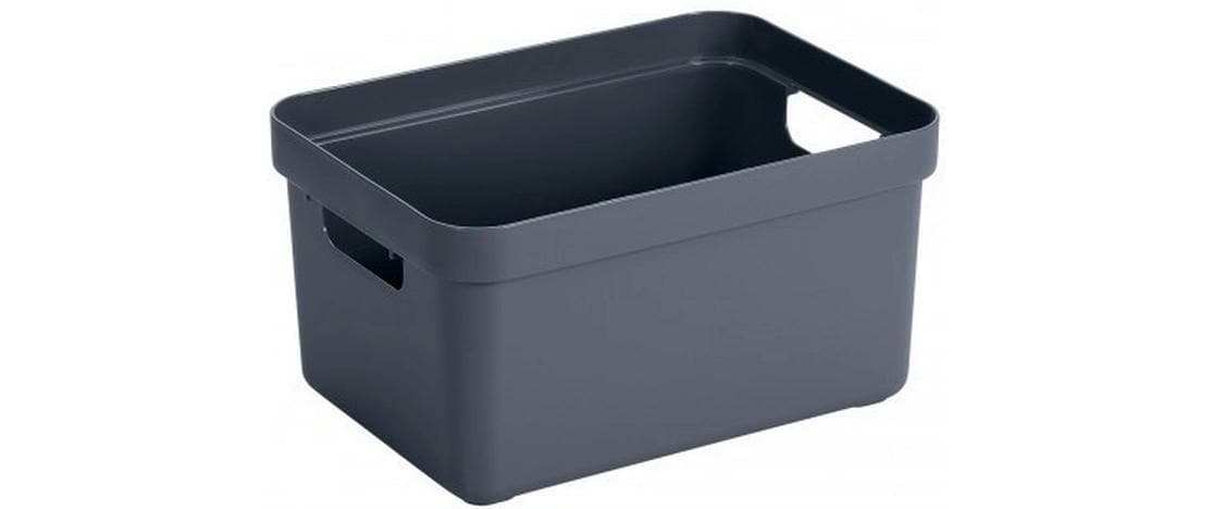 Sigma home Aufbewahrungsbox 5 L (ohne Deckel) – Kunststoff – Dunkelblau – mit Griff