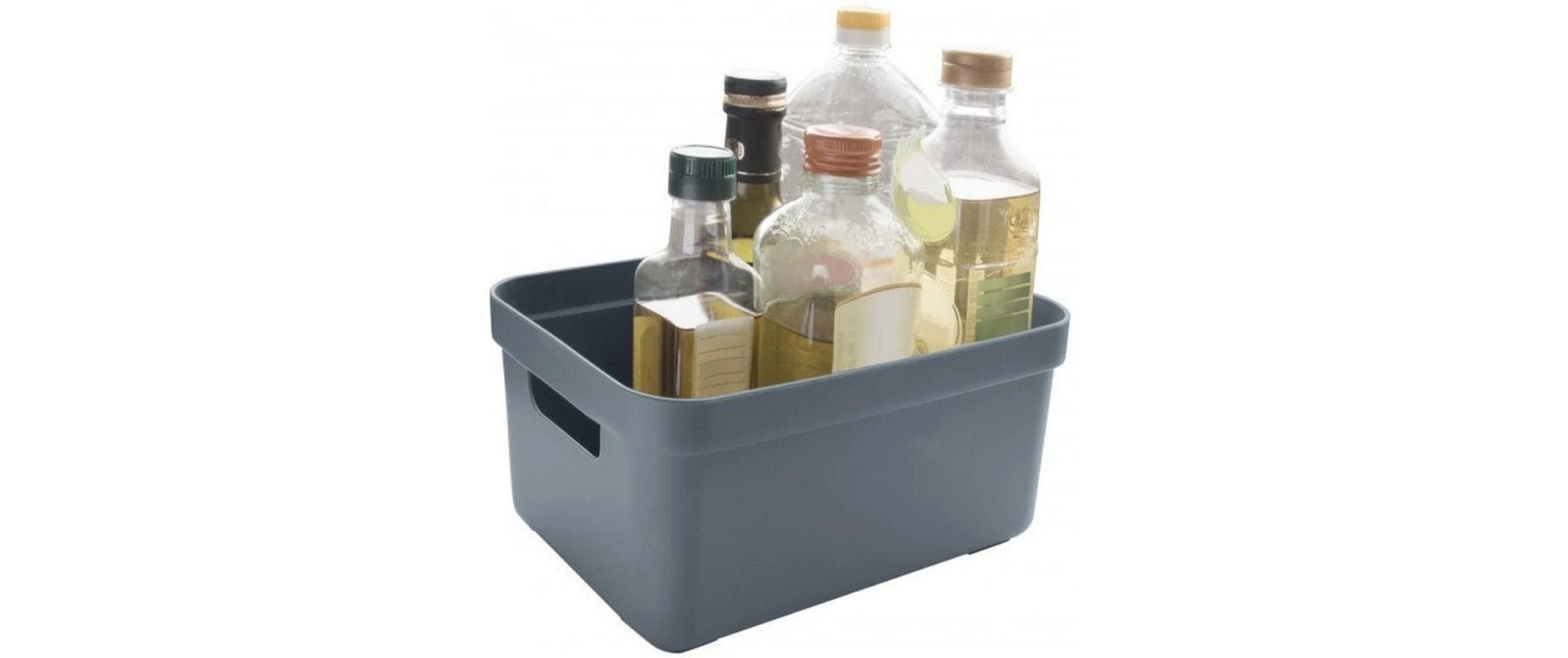 Sigma home Aufbewahrungsbox 5 L (ohne Deckel) – Kunststoff – Dunkelblau – mit Griff