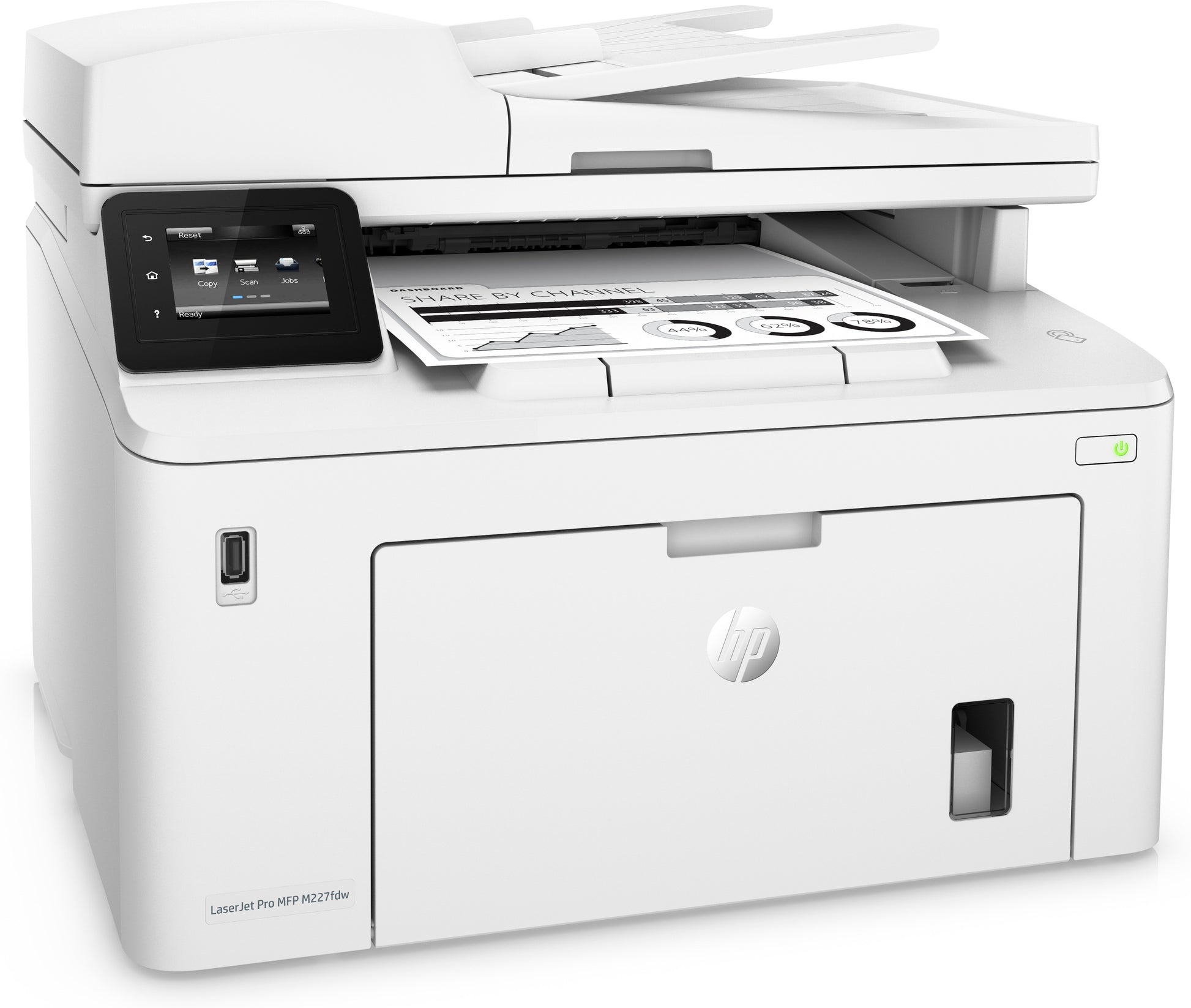 HP Laserjet Pro M227fdw – S/W Laser-MFP A4, 4-in-1 – USB/WLAN – Duplex, 35-Blatt ADF – 28 Seiten/Min. S/W