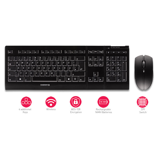 CHERRY B.Unlimited 3.0 – Tastatur, kabellos (2,4 GHz), ES-Layout (ES) – für Windows