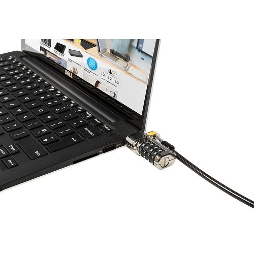 DELL Kabelschloss (Zahlenschloss, ClickSafe) für Laptops, 1,8 m – Schwarz/Edelstahl