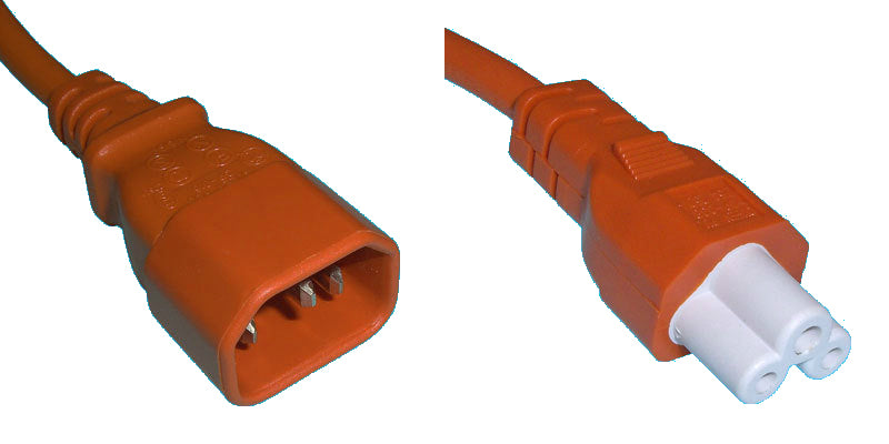 Diggelmann Netzkabel – IEC C14 zu IEC C5, 2 m, 2,5 A, Orange