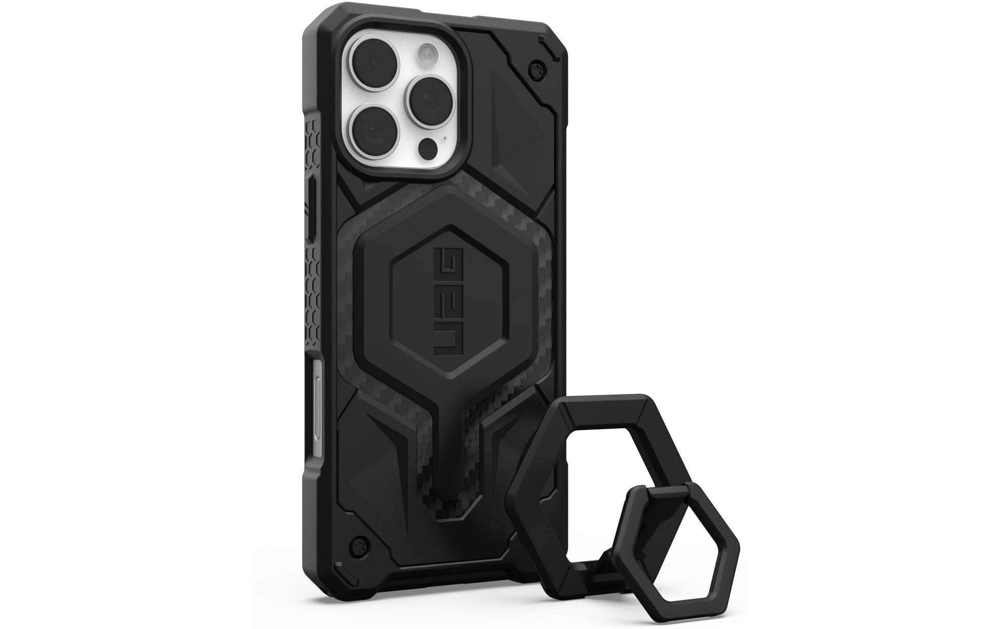 Urban Armor Gear UAG Monarch Pro Mag Rückcover – für Apple iPhone 16 Pro Max, PC, Schwarz, Carbon, bis 7,6 m sturzsicher
