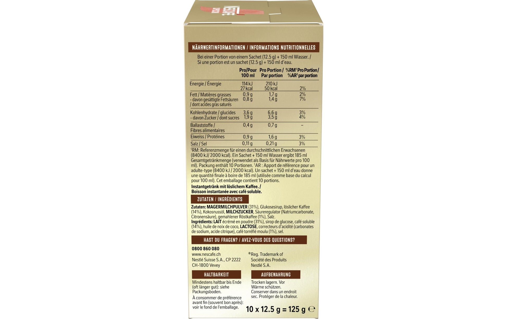 Nescafé Gold Cappuccino – Instantgetränk, 144 g