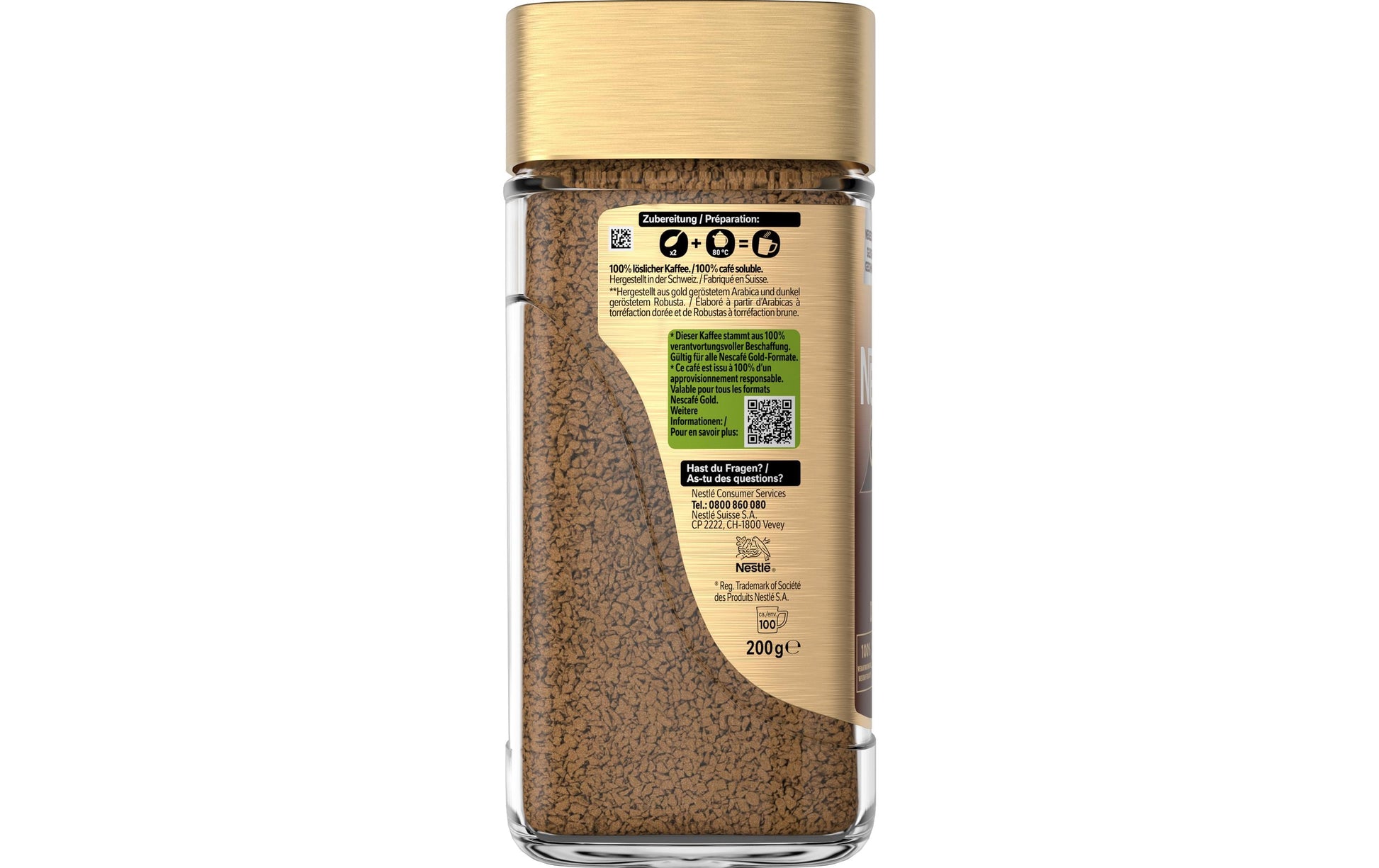 Nescafé Gold DeLuxe – Instantgetränk – Café Crème, 200 g
