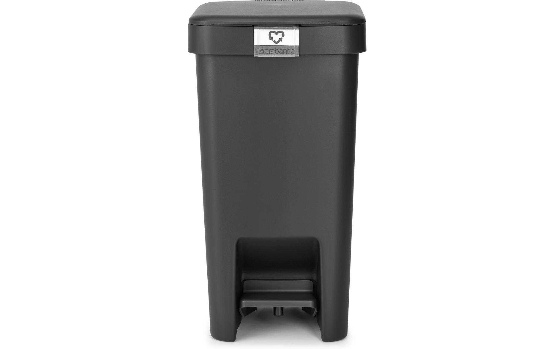 Brabantia Treteimer StepUp – 10 l – Recycling-Kunststoff, rechteckig – dunkelgrau