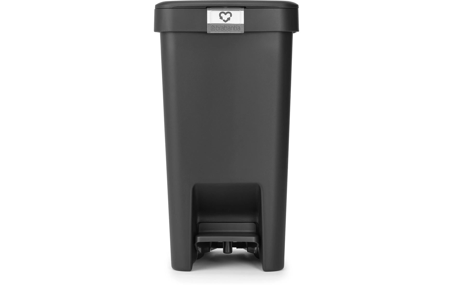 Brabantia Treteimer StepUp – 10 l – Recycling-Kunststoff, rechteckig – dunkelgrau