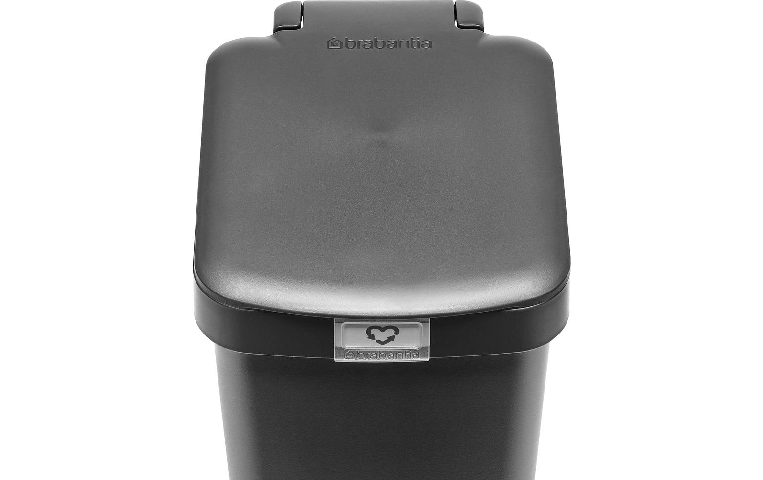 Brabantia Treteimer StepUp – 10 l – Recycling-Kunststoff, rechteckig – dunkelgrau
