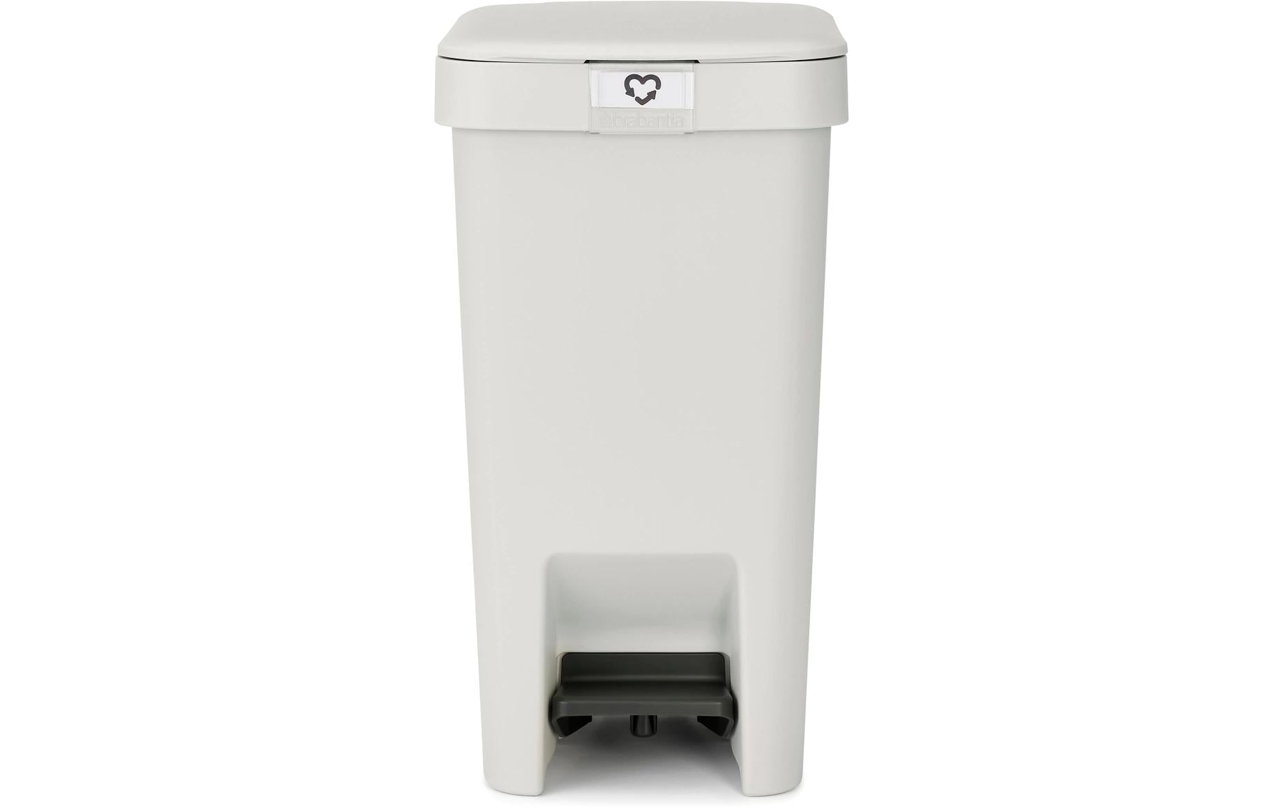 Brabantia Treteimer StepUp – 10 l – Recycling-Kunststoff, rechteckig – hellgrau