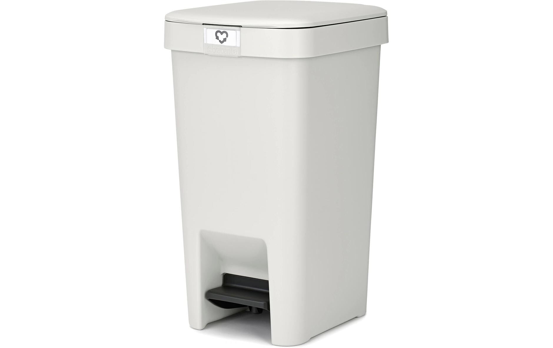 Brabantia Treteimer StepUp – 10 l – Recycling-Kunststoff, rechteckig – hellgrau