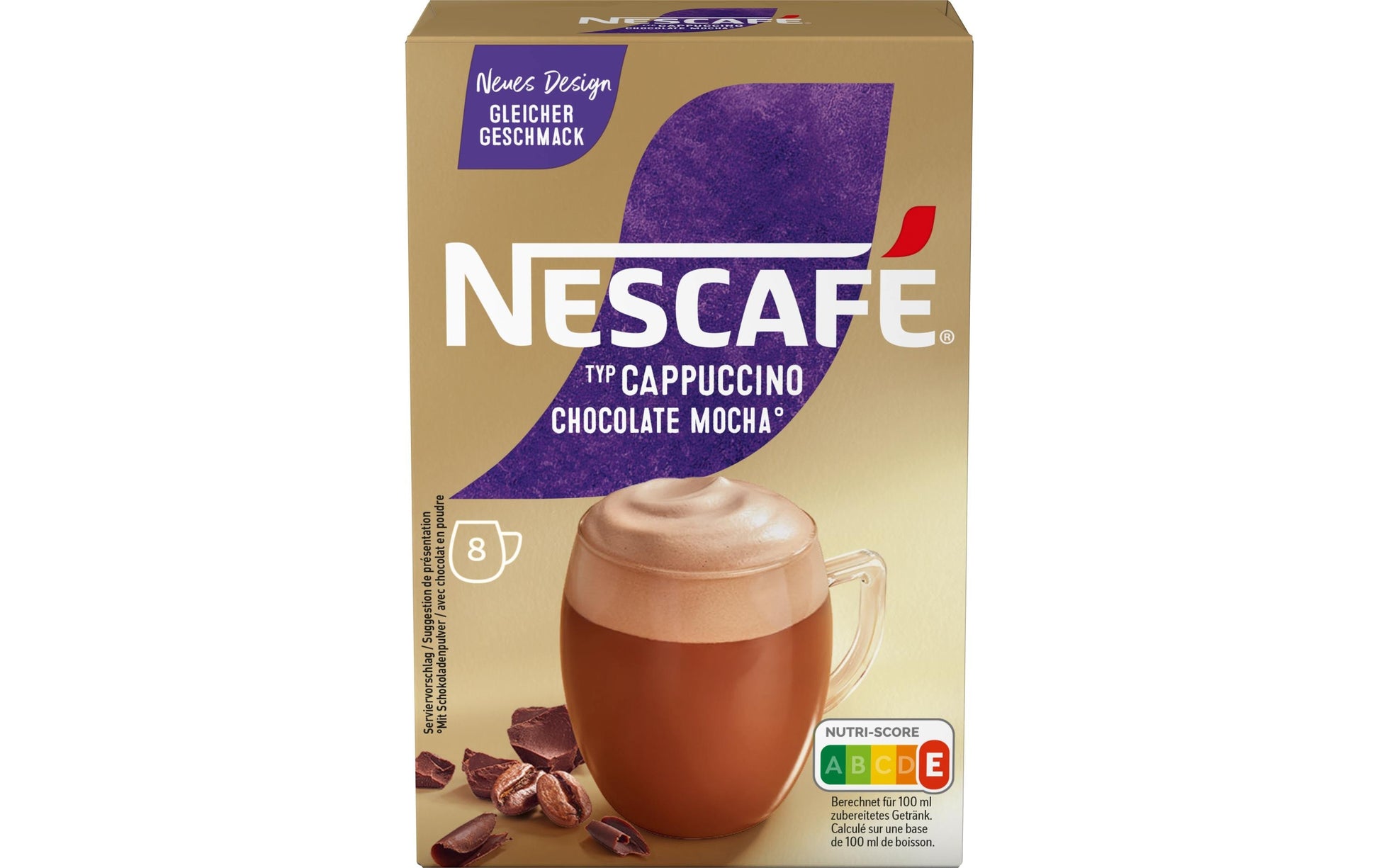 Nescafé Gold Cappuccino Choco – Instantgetränk – Café Crème, 136 g, 8 Stück