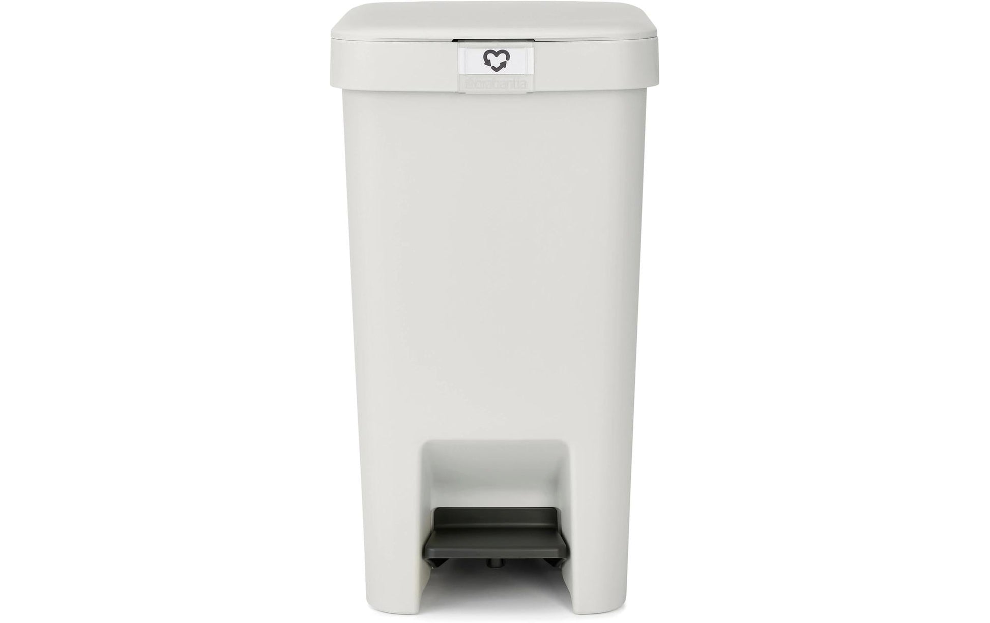 Brabantia Papierkorb StepUp – 16 l – Kunststoff, hellgrau – B × H × T 203 × 381 × 265 mm
