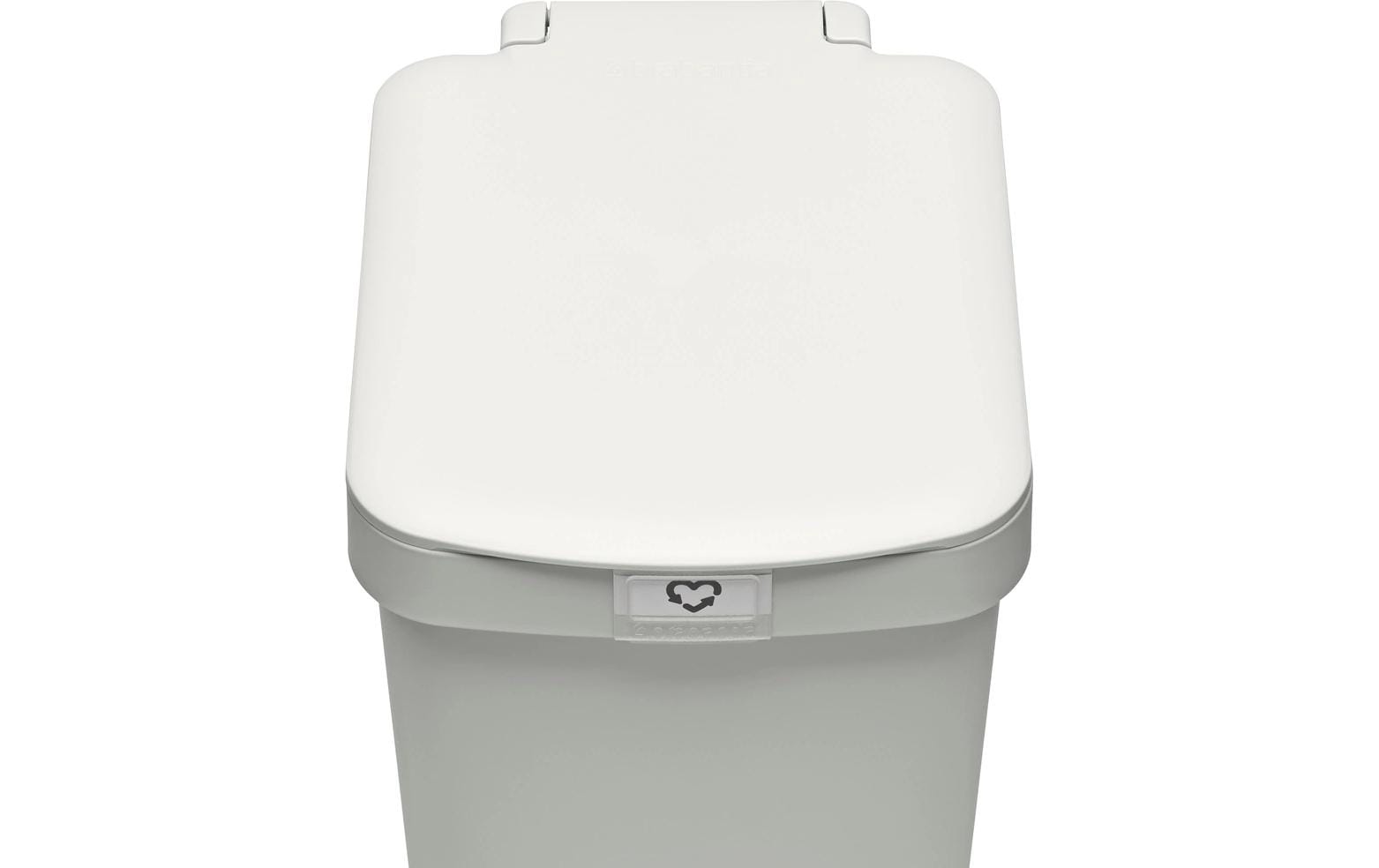 Brabantia Papierkorb StepUp – 16 l – Kunststoff, hellgrau – B × H × T 203 × 381 × 265 mm