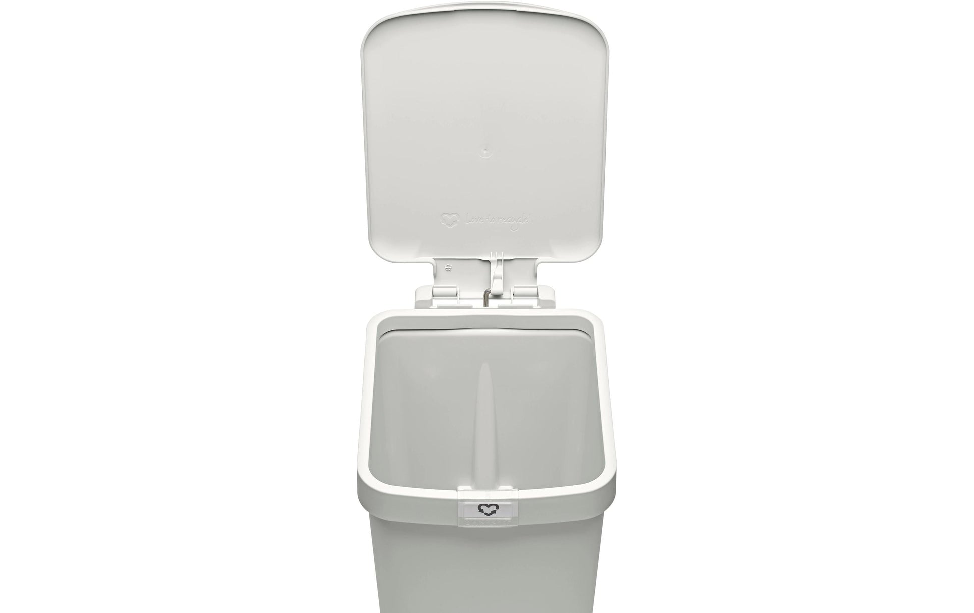 Brabantia Papierkorb StepUp – 16 l – Kunststoff, hellgrau – B × H × T 203 × 381 × 265 mm