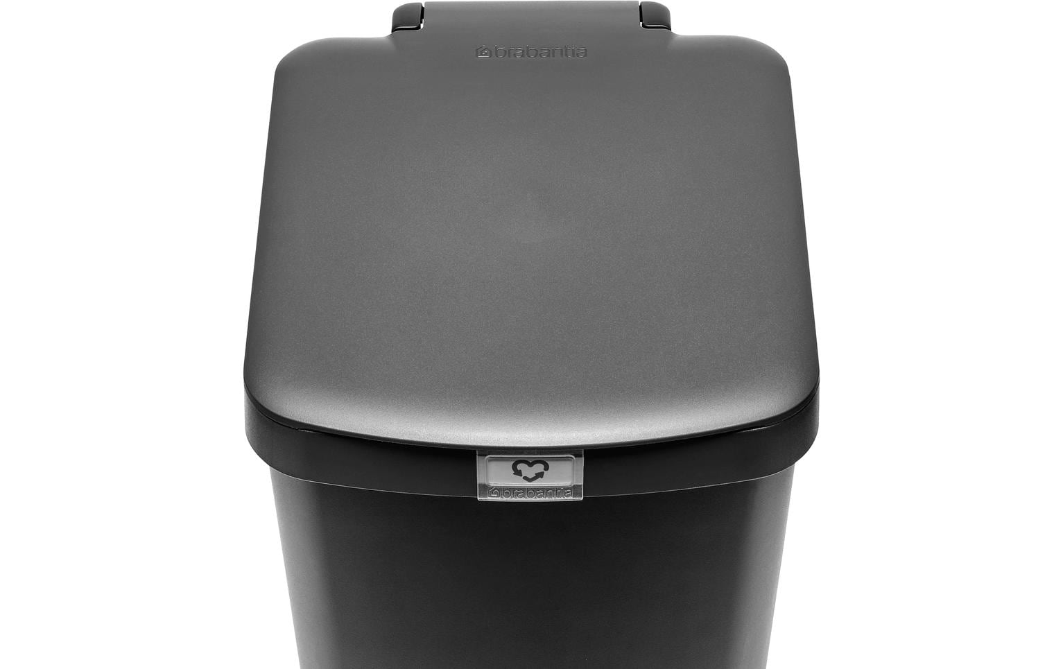 Brabantia Treteimer StepUp – 25 l – Recycling-Kunststoff, rechteckig – dunkelgrau