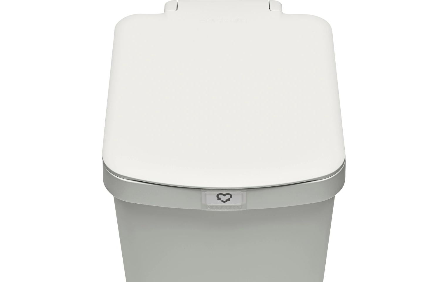 Brabantia Treteimer StepUp – 25 l – Recycling-Kunststoff, rechteckig – hellgrau