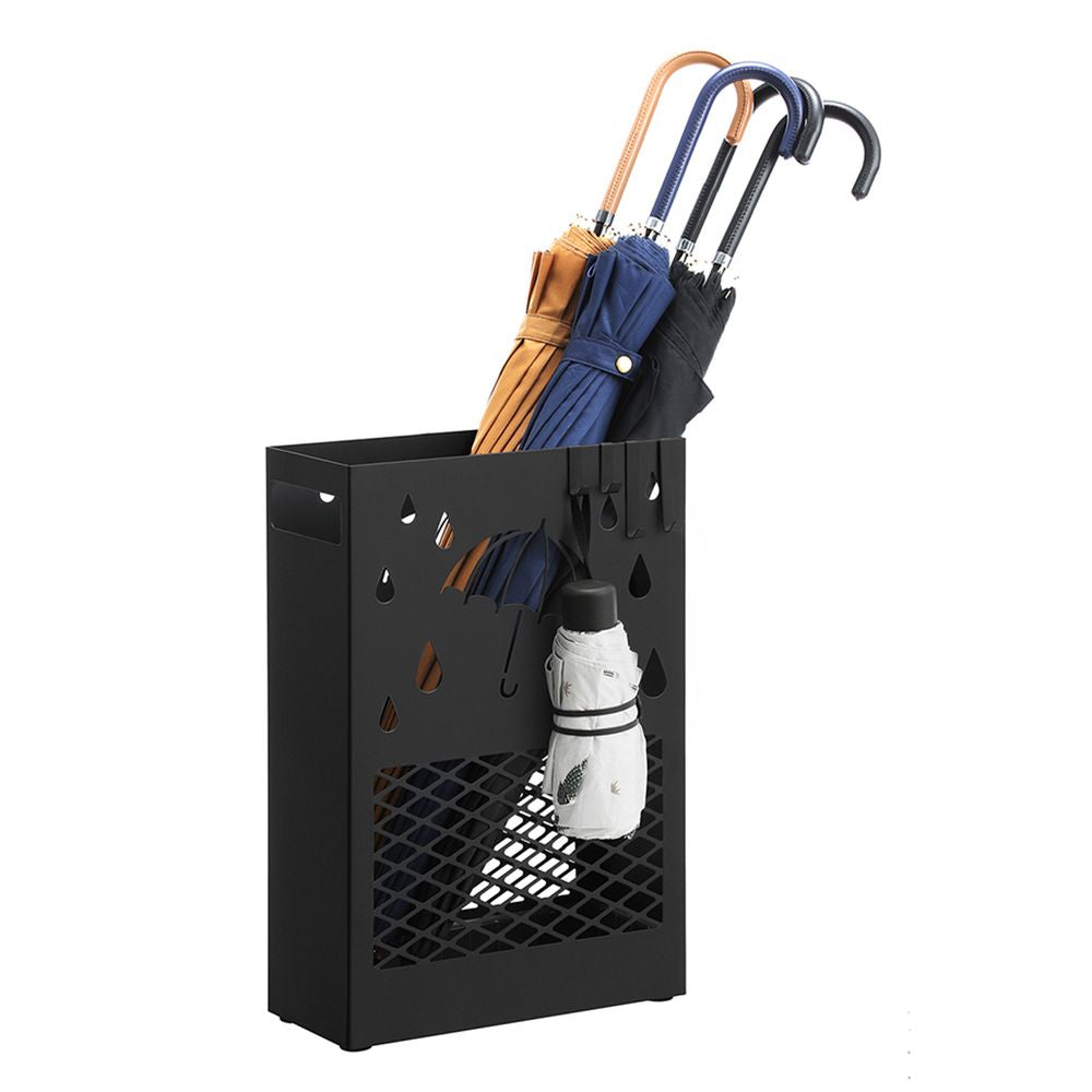 Songmics Schirmständer – Stahl, Schwarz, 28 × 12 × 41 cm
