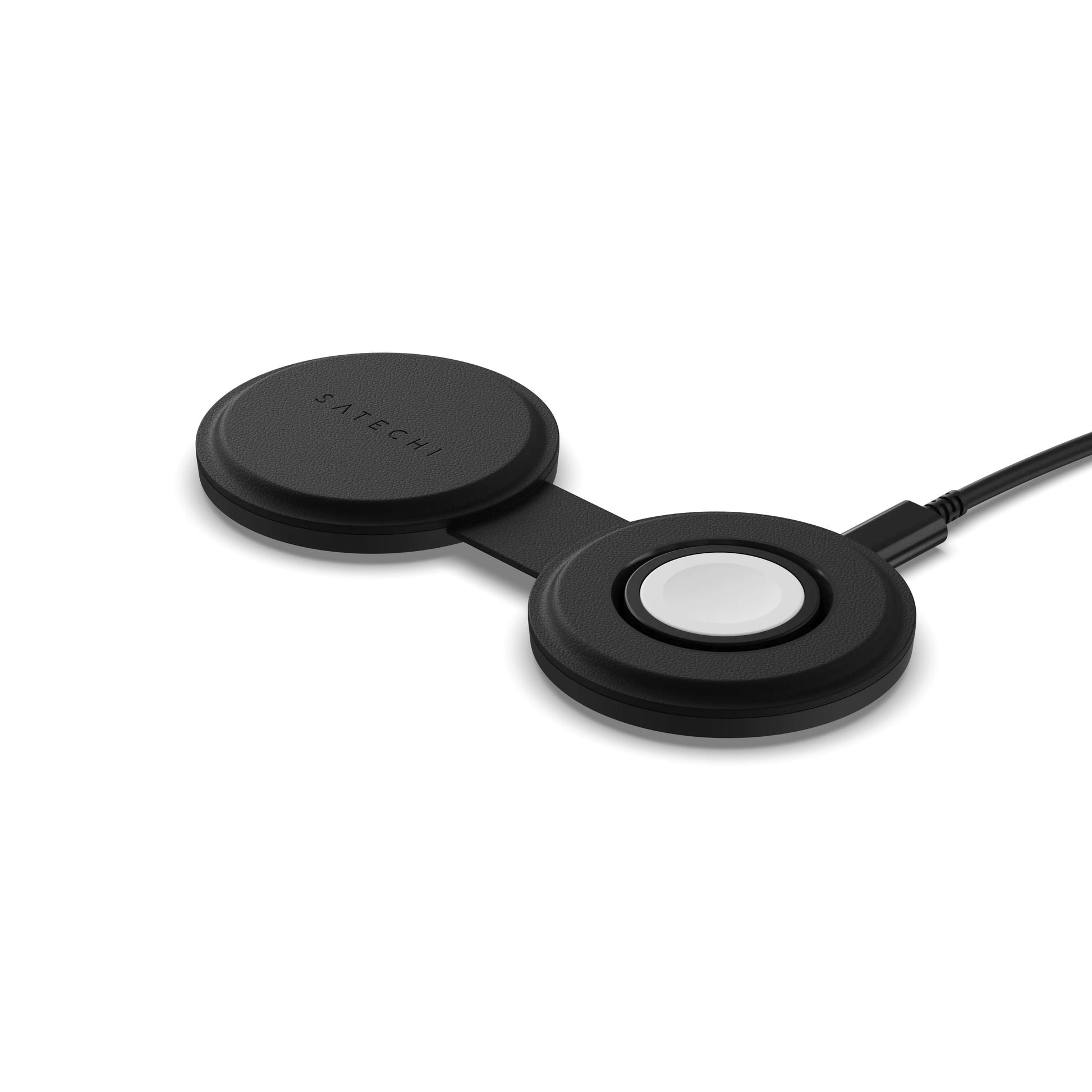 Satechi Onthego 2-in-1 Ladeständer – MagSafe-kompatibel – 15 W – für Smartphone/Smartwatch/Kopfhörer – Schwarz