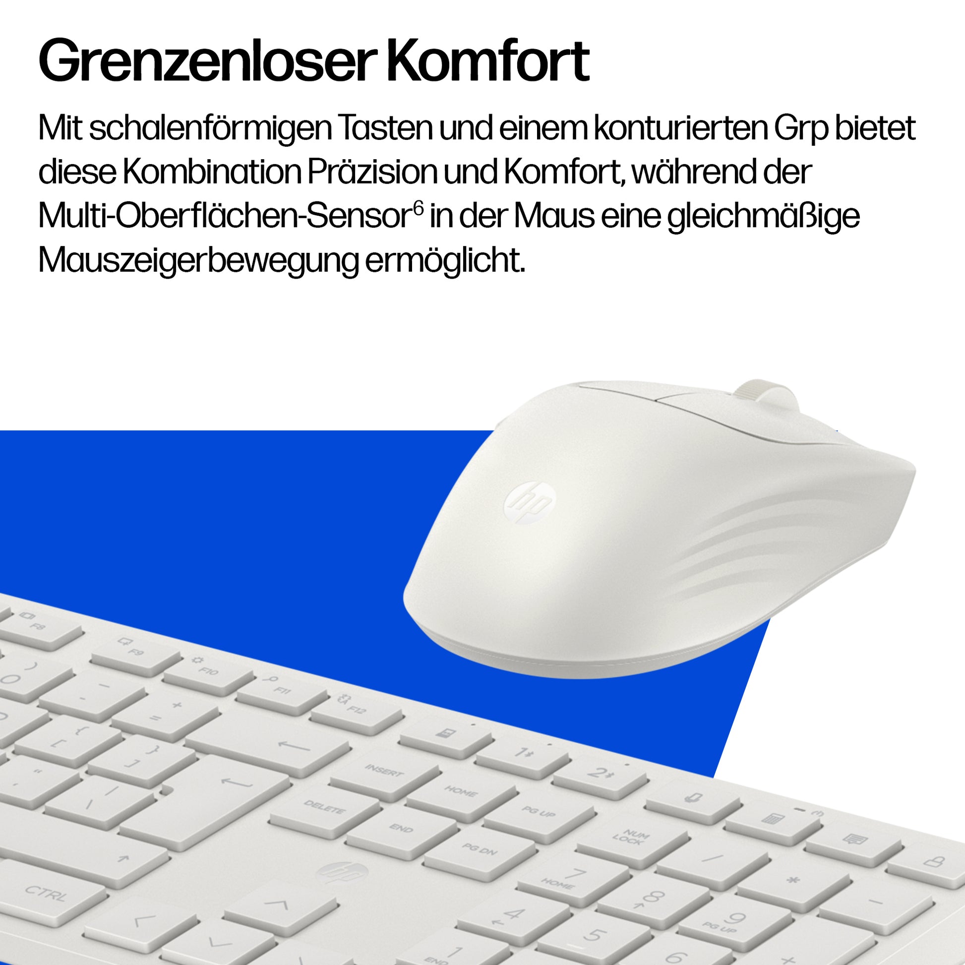 HP 495C – Tastatur-Maus-Set – Membran – Bluetooth & 2,4 GHz (USB-A Empfänger) – leise Tasten – schwarz