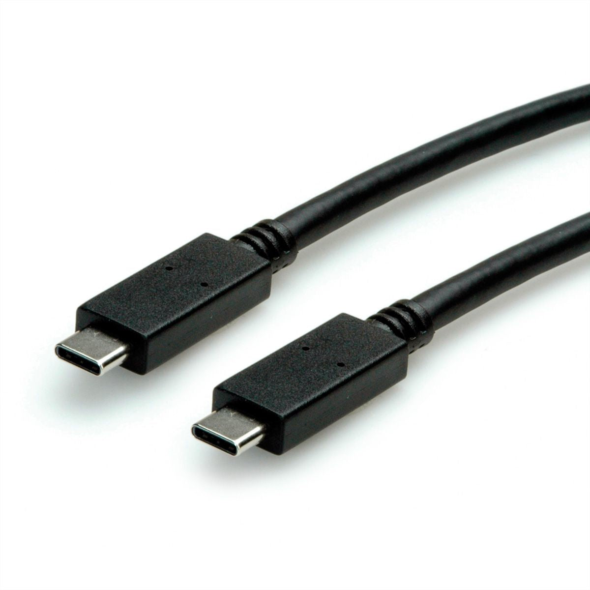 ROLINE GREEN USB-C auf USB-C Kabel – USB 3.2 Gen 2 (10 Gbit/s) – 0,5 m – PD 100 W – E-Marker – Schwarz