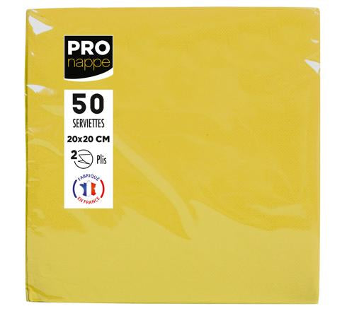 PRONAPPE Servietten gelb – 20 × 20 cm, 2-lagig – 50 Stück