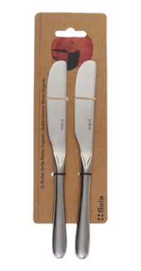 Sola Alpha Buttermesser – 2er-Set, 18,6 cm, Glatter Schliff, Edelstahl, spülmaschinenfest