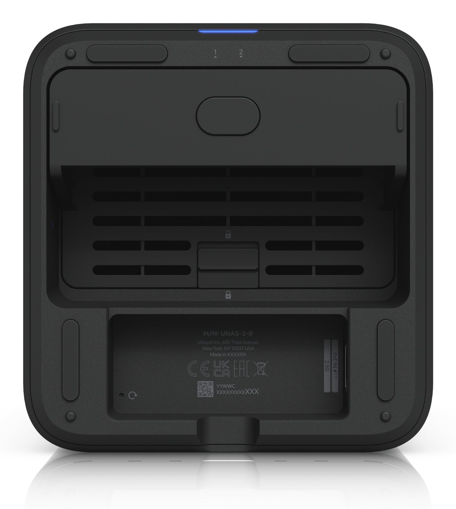 Ubiquiti UniFi Network Attached – 2-Bay Desktop NAS – ARM Cortex-A57 1,7 GHz, 4 GB RAM, 2,5GbE, für 3,5" HDD
