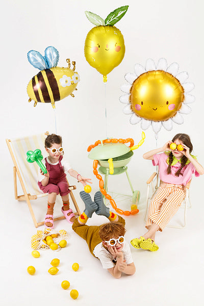 PartyDeco Folienballon Sonne – Ø 90 cm – Folie, Gelb