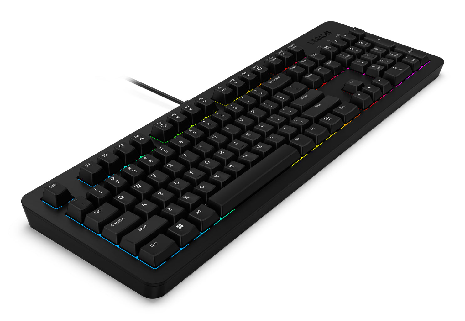 Lenovo Tastatur-Maus-Set – Membran – kabelgebunden (USB) – QWERTY (US-INT) – RGB – schwarz