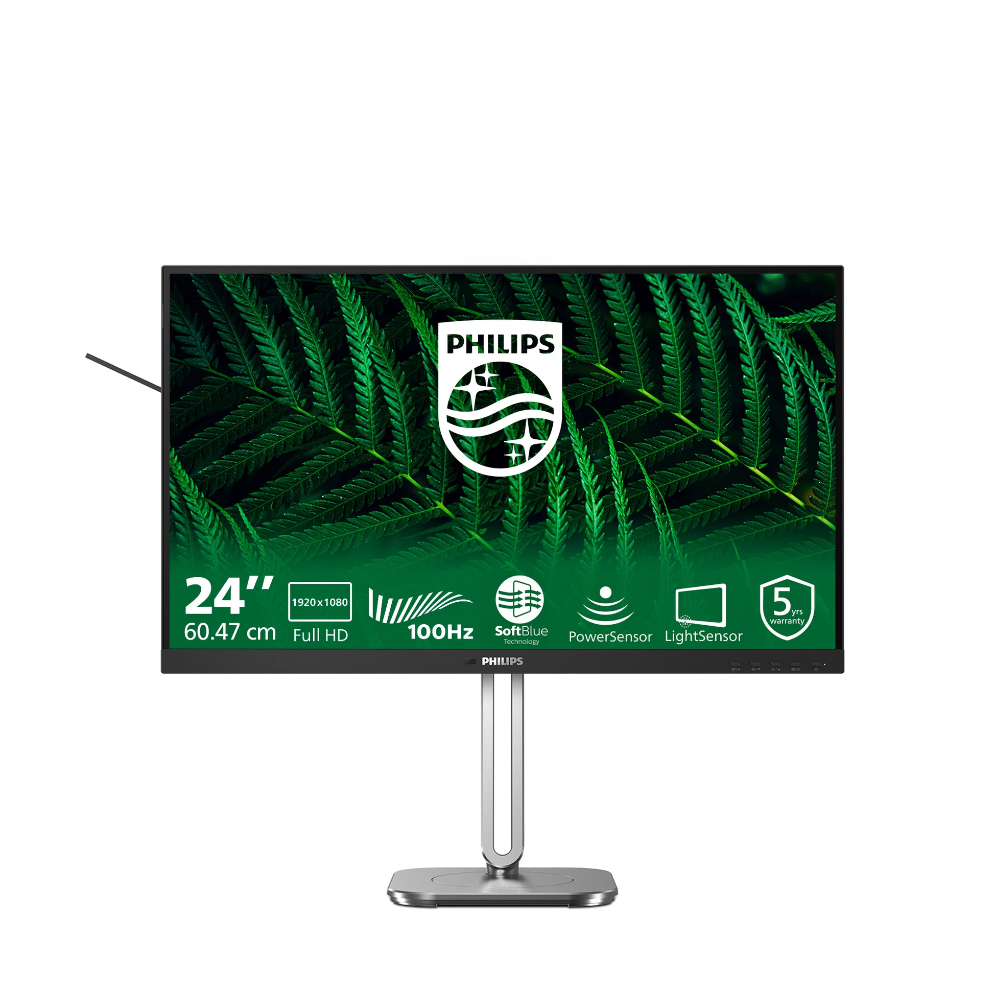 Philips 24B2G5200/00 – Monitor, 23,8" 1920 × 1080 (Full HD), IPS, 100 Hz, 300 cd/m², VESA 100 × 100, Grau